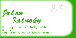 jolan kalnoky business card